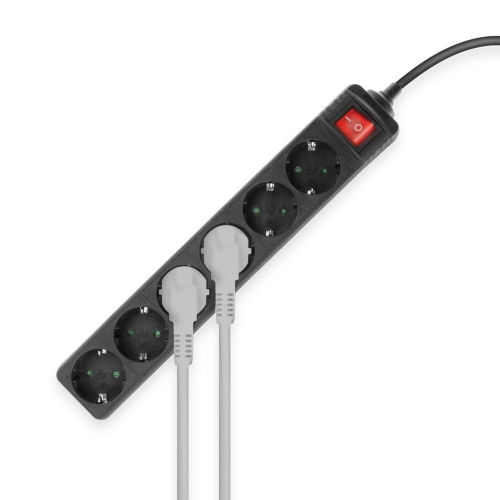ACT -Sockel mit leuchtendem Schalter, 6 Sockets, 3 m