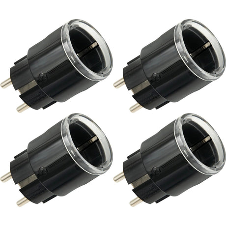 Shelly Plug S Gen3 Smart WiFi, 4 Stück Stecker (Schwarz, Matter, WiFi, Bluetooth)