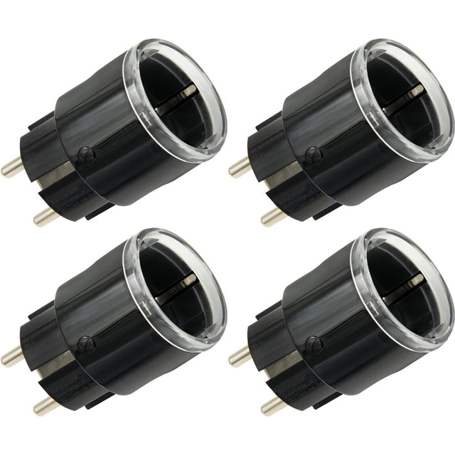 Shelly Plug S Gen3 Smart WiFi, 4 Stück Stecker (Schwarz, Matter, WiFi, Bluetooth)