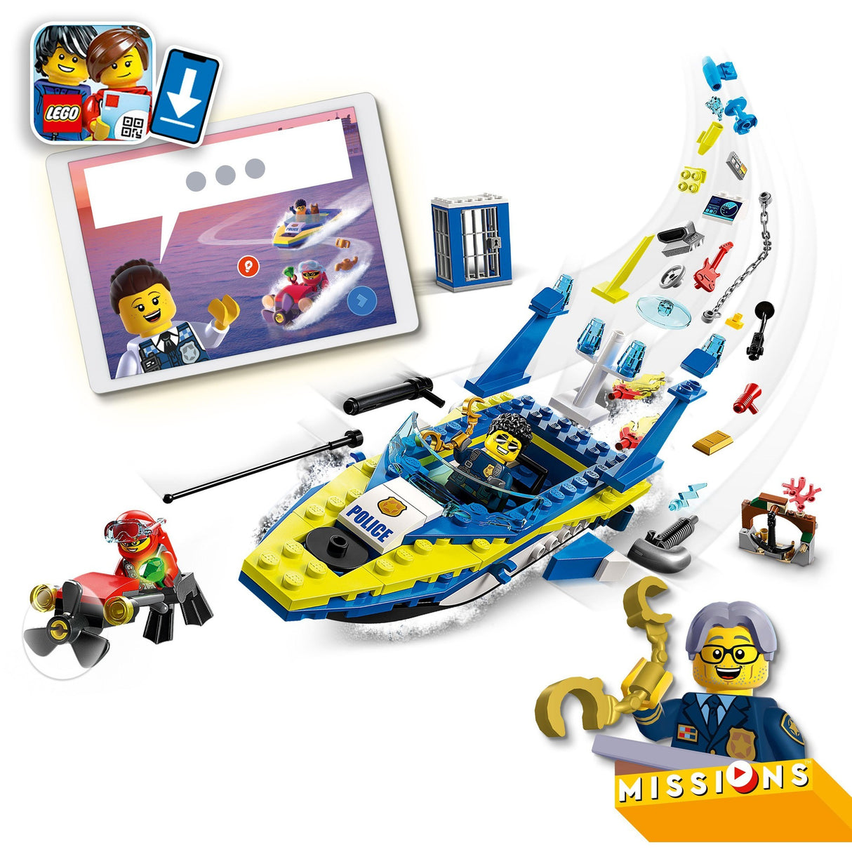 Lego City – Wasserpolizei-Detektivmissionen, Konstruktionsspielzeug (60355)