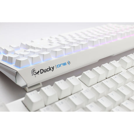 Ducky One 3 Classic Pure White TKL RGB mechanische Tastatur (weiß, US-Layout (QWERTY), Cherry MX Speed Silver, 80 % (TKL), RGB-LEDs, Double-Shot PBT, Hot-Swap-fähig, Quack-Mechanik)