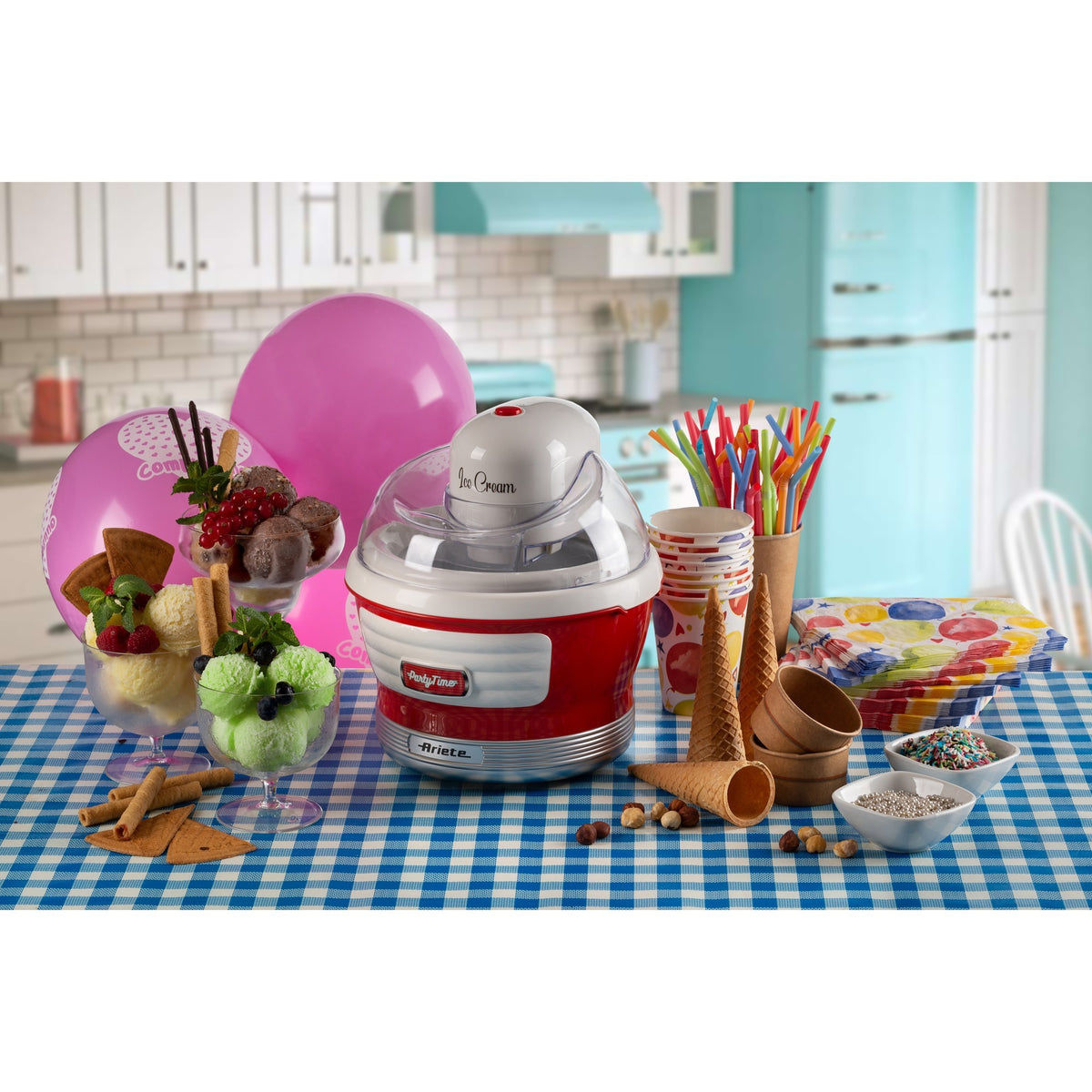 Ariete Party Time Eismaschine 0643 00 (rot weiß)
