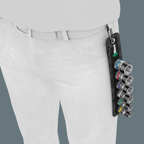 Wera Belt C 1 Zyklop Steckschlüsselsatz, 1 2 Steckschlüssel (schwarz, 7-teilig, mit Haltefunktion)