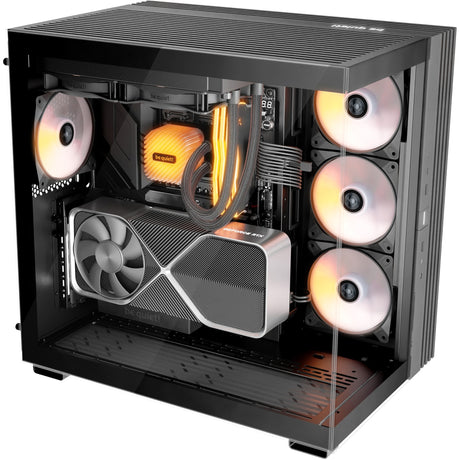 Ruhig sein! Light Base 600 dx Midi-Tower-Gehäuse (schwarz | 2x USB-A | 1x USB-C | RGB | Fenster)