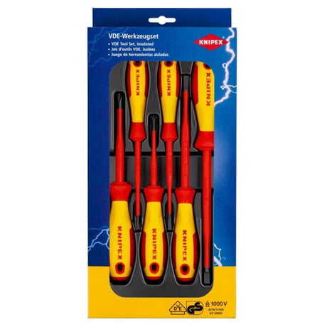 Knipex 6-teiliges Flachschraubendreher-Set, Kreuzschlitz
