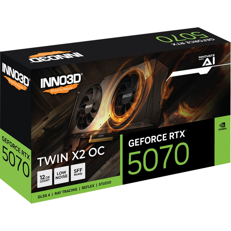 Inno3d n50702-12d7x-195064n geforce rtx™ 5070 twin x2 oc, atx, 12 GB, GDDR7, 192-bit, 672 GB s