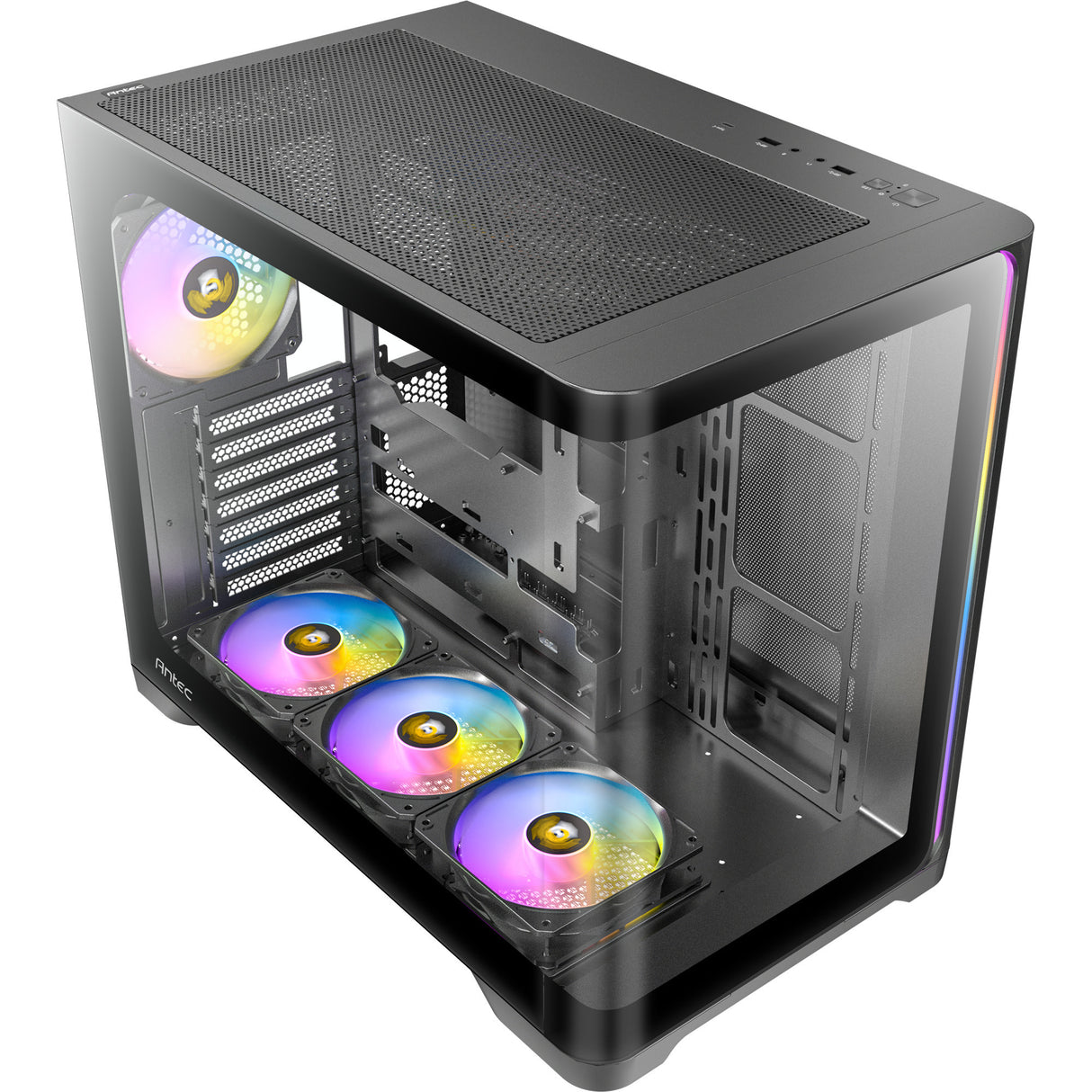 Antec C5 Curve Argb Midi-Tower-Gehäuse (schwarz | 2x USB-A | 1x USB-C | gehärtetes Glas)