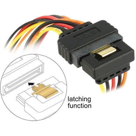 Delock SATA 15-Pin > 2 x SATA 15-Pin Stromverteilerkabel (schwarz rot, 0,15 Meter)