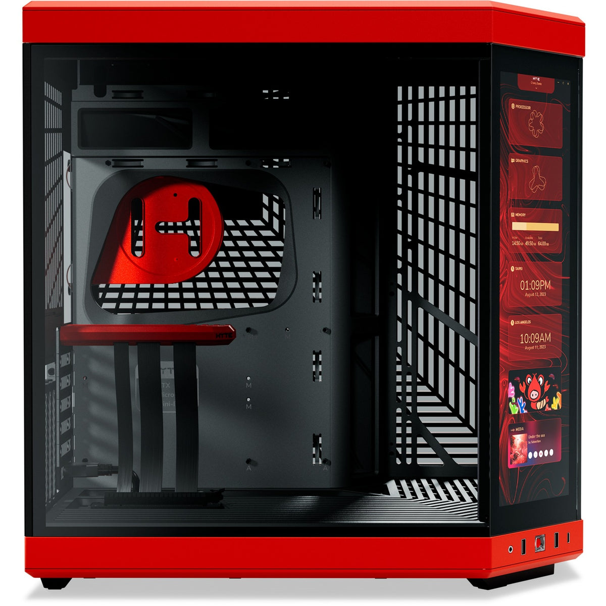 Hyte y70 Touch Infinity Midi-Tower-Gehäuse (schwarz | 2x USB-A | 1x USB-C | gehärtetes Glas)