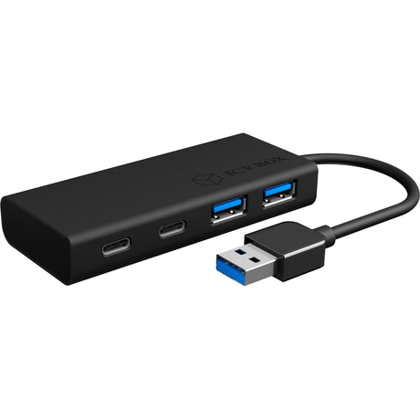 Icy Box ib-hub1426-u3 USB-Hub (schwarz, 2x USB-A 3.2 (5 Gbit s), 2x USB-C 3.2 (5 Gbit s))