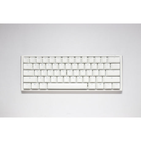 Ducky One 3 klassische reinweiße mechanische Mini-RGB-Tastatur (weiß, US-Layout (QWERTZ), Cherry MX-Rot, 60 %, RGB-LED, Double-Shot-PBT, Hot-Swap-fähig, Quack-Mechanik)