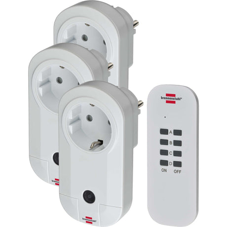 Brennerstuhl RC CE1 3001, 3er-Set Funksteckdosen (mit Handsender und erhöhtem Berührungsschutz) weiß
