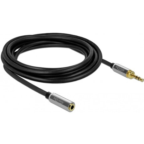 Delock Stereo Klinke 3,5 mm 3 Pin Stecker > Buchse Verlängerungskabel (schwarz, 2 Meter)