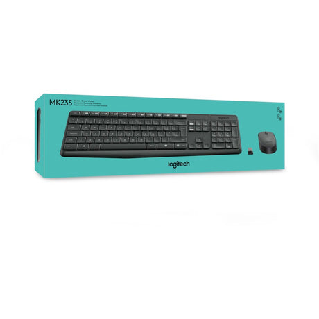 Logitech mk235 Wireless-Desktop-Set (schwarz, US-internationales Layout (QWERTY))
