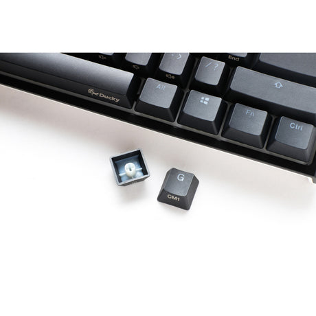 Ducky One 2 Pro Mini Classic RGB mechanische Gaming-Tastatur (schwarz, US-Layout (QWERTZ), Cherry MX Speed Silver, 60 %, RGB-LED, Double-Shot PBT, Quack-Mechanik)