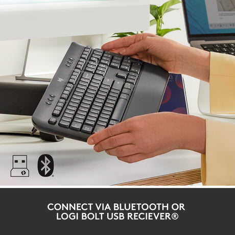 Logitech Signature K650 kabellose Komforttastatur (Graphit, US-internationales Layout (QWERTY), 100 %)