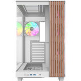 Thermaltake view 380 xl ws argb midi tower behuizing (wit houtkleur | 2x usb-a | 1x usb-c | rgb | tempered glass)