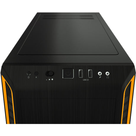 Ruhig sein! Pure Base 600 Window Midi-Tower-Gehäuse (schwarz orange | 2x USB-A | gehärtetes Glas)