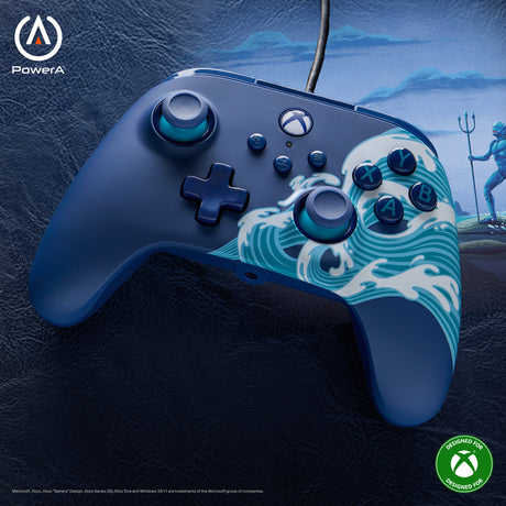 Powera Advantage Controller mit Kabel für die Xbox Series X|s – Water Wave (Azurblau, Xbox Series X|s, Xbox One, PC)