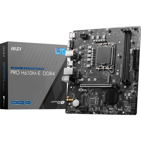 MSI Pro H610M-E DDR4 Sockel 1700 Mainboard (schwarz, GB-LAN, Sound, µATX)