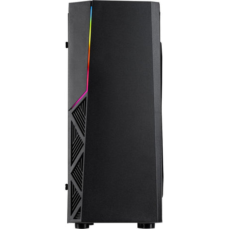 Inter-Tech B-02 RGB-Midi-Tower-Gehäuse (schwarz | 3x USB-A | RGB | Fenster)