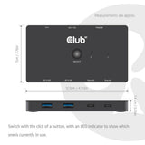 Club 3d csv-2512 kvm switch dual usb-c naar hdmi kvm-switch (zwart, 4k 60hz)