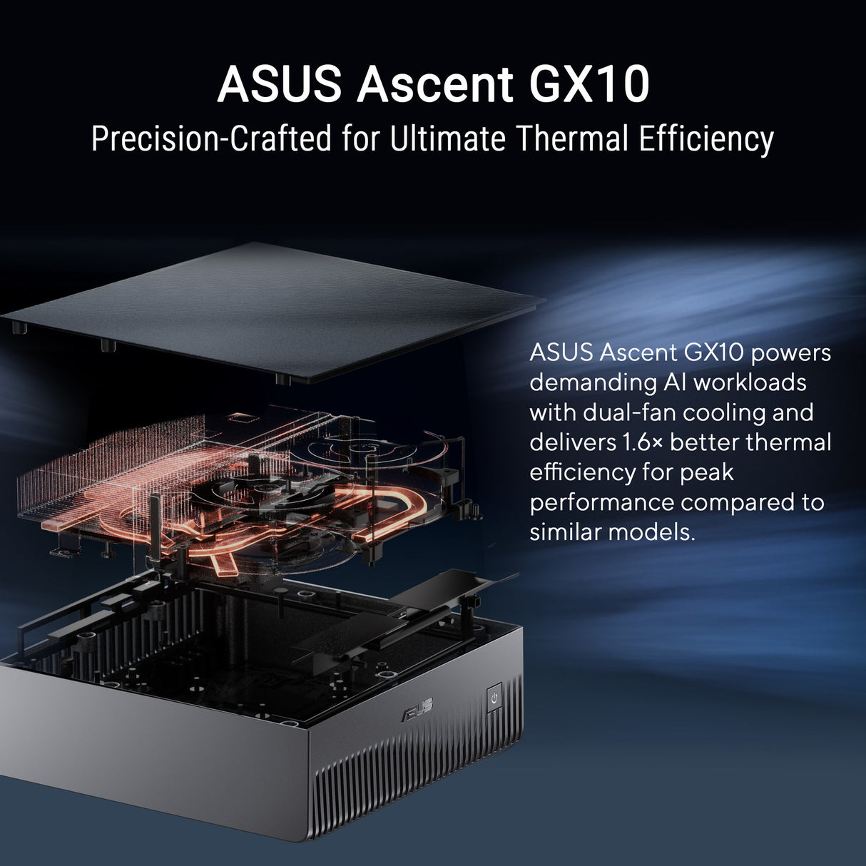 Asus ascent gx10 arm v9.2-a 128 2 mini-pc (donkergrijs | nvidia gb10 grace blackwell | dgx spark | nvlink-c2c | 128 gb | 2 tb ssd)