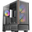 Antec p30 argb Midi-Tower-Gehäuse (schwarze Holzfarbe | 2x USB-A | 1x USB-C | gehärtetes Glas)
