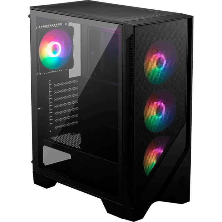 MSI Mag Forge 120A Airflow Midi-Tower-Gehäuse (Schwarz | 2x USB-A | RGB | Gehärtetes Glas)
