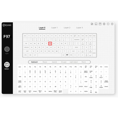 Iqunix F97 Happy Ape kabellose mechanische Tastatur (braun, US-Layout (QWERTY), Cherry MX Rot, 96 %, RGB-LEDs, Hot-Swap-fähig, PBT, 2,4 GHz | Bluetooth 5.1 | USB-C)