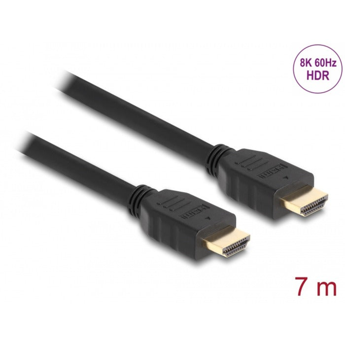 Delock High Speed HDMI Kabel (schwarz, 7 Meter, 8k 60hz, 48 Gbit/s)
