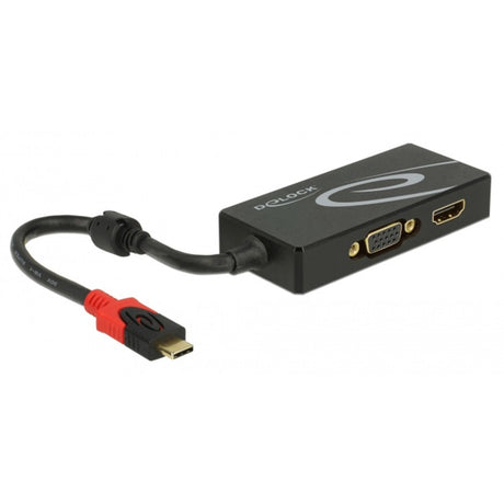 Delock USB-C > HDMI VGA Adapter (schwarz, 0,2 Meter)