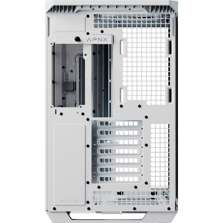 Apnx v1-w-wt-v1 Midi-Tower-Gehäuse (weiße Holzfarbe | 2x USB-A | 1x USB-C | Fenster)