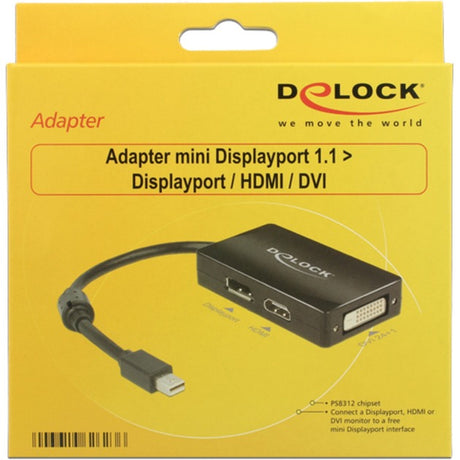 Delock Mini DisplayPort > DisplayPort HDMI DVI Adapter (schwarz, 0,16 Meter)