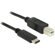 Delock USB-C 2.0 > USB-B Kabel (schwarz, 1 Meter)