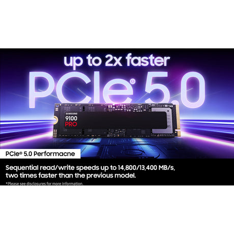 Samsung mz-vap4t0bw 9100 pro pcie® 5.0 nvme™ m.2 SSD – 4 TB, 4 TB, M.2, 14800 MB s