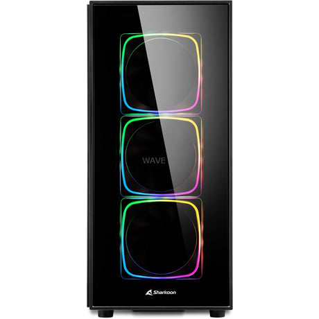 Sharkoon TG6 RGB Midi Tower Gehäuse (schwarz | 4x USB-A | RGB | gehärtetes Glas)