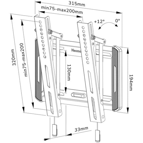 Neomounts WL35-550BL12 TV-Wandhalterung, Wandhalterung (schwarz)