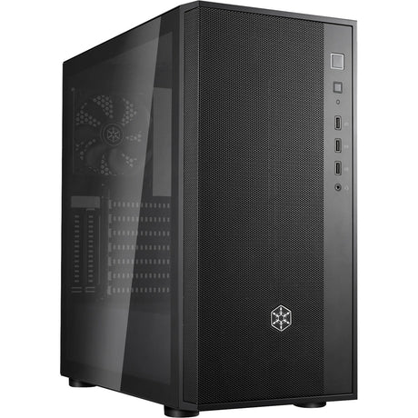 Silverstone Fara R1 v2 Midi-Tower-Gehäuse (schwarz | 3x USB-A | gehärtetes Glas)