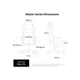 Dxracer master xl black fabric gamestoel (zwart)