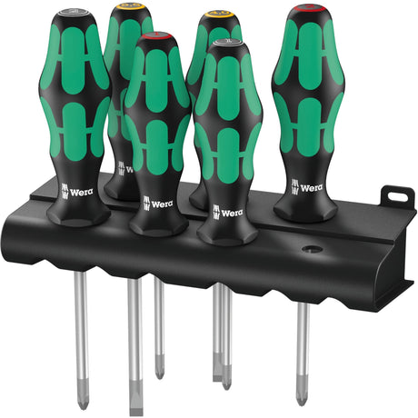 Wera 335 350 355 3 Schraubendreher Schraubendreher (schwarz grün, 6 Stück)