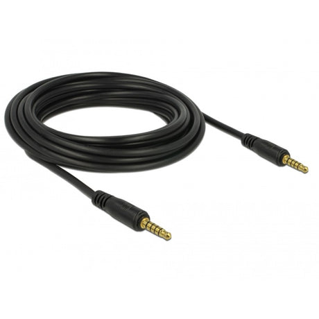 Delock Stereo Klinke 3,5 mm 5-Pin (Stecker) > 3,5 mm 5-Pin (Stecker) Kabel (schwarz, 5 Meter)
