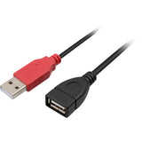 Delock Y-Kabel 2x USB-A 2.0 Stecker > 1 x USB-A 2.0 Buchse Splitterkabel (schwarz rot, 0,2 Meter)