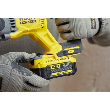 Stanley Fatmax V20 18 V bürstenloser Akku-Bohrhammer Combo Kit Hammerbohrer (Gelb Schwarz, SDS+, 2 Akkus und Ladegerät im Lieferumfang enthalten, mit Koffer)