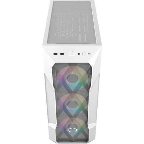Cooler Master Masterbox TD500 Mesh V2 Midi-Tower-Gehäuse (Weiß | 2x USB-A | 1x USB-C | RGB | Gehärtetes Glas)