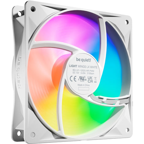 Ruhig sein! Light Wings lx pwm High-Speed-RGB-Gehäuselüfter (weiß, 3 Stück, 120 x 120 x 25 mm)
