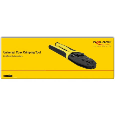 Delock Universal-Koax-Crimpzange (schwarz gelb, 6 Durchmesser)