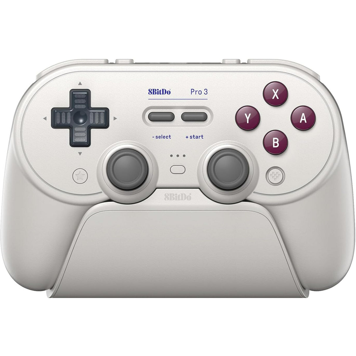 8bitdo pro 3 Bluetooth-Gamepad (hellgrau rot, Switch 1 2, PC, Android, 2,4 GHz Bluetooth USB)