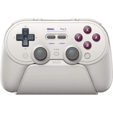 8bitdo pro 3 Bluetooth-Gamepad (hellgrau rot, Switch 1 2, PC, Android, 2,4 GHz Bluetooth USB)