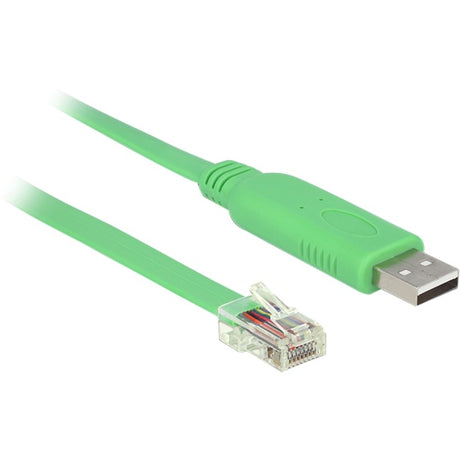 Delock USB-A 2.0 Stecker > 1x Seriell RS-232 RJ45 Stecker Kabel (grün, 1,8 Meter)